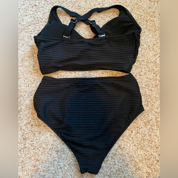 Black Textured Bikini Set by SheCurve - Picture 3 of 5
